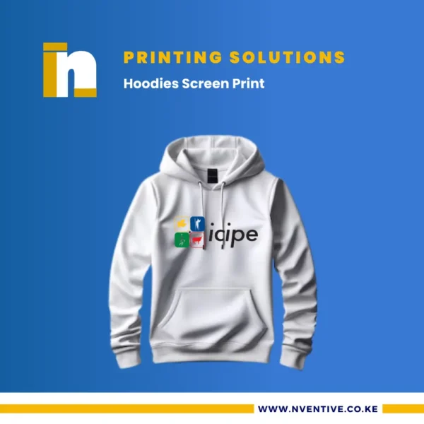 Buy Custom Printed Hoodies in Kenya at KES 2,000. Premium quality fabric, full-color print, nationwide & East Africa delivery. Order from Nventive Communication today!