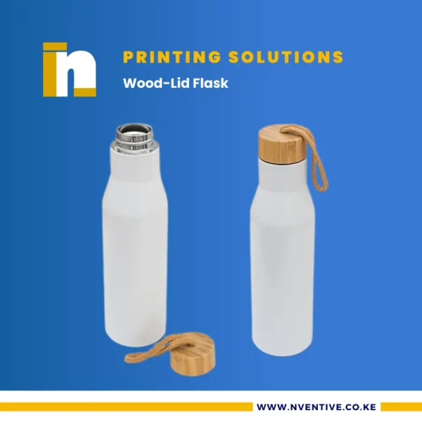 Elevate Your Style with the Wood-Lid Flask, Available in Glossy White and Black