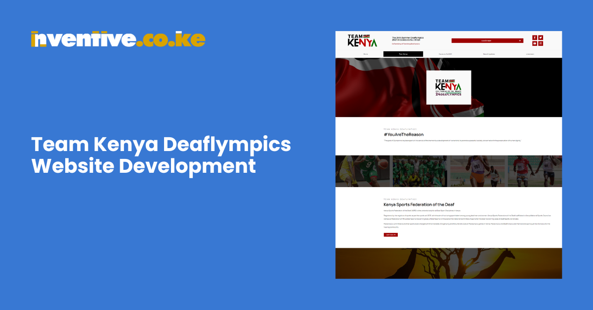 Team Kenya Deaflympics # You are the Reasons Website Development by Nventive Communication