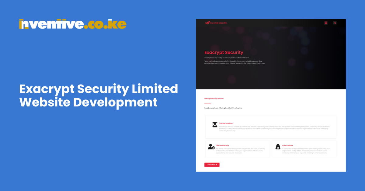 Exacrypt Security Limited Website Development by Nventive Communication