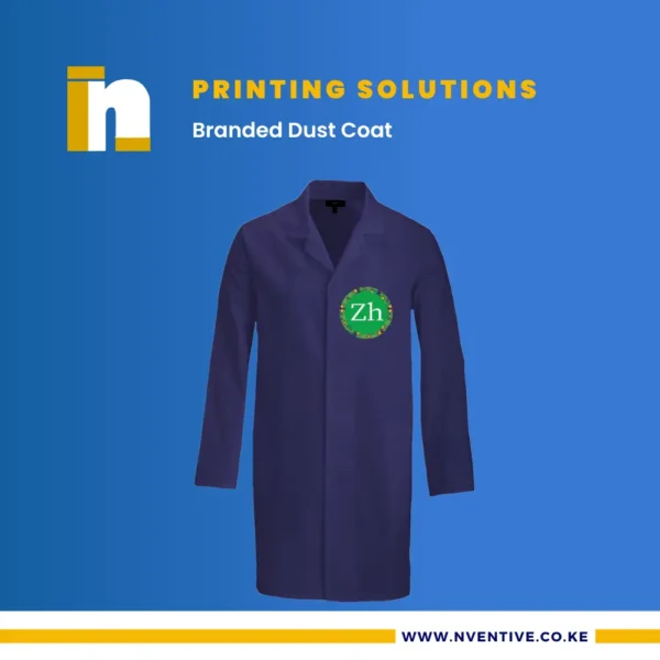 Quality Custom Branded Dust Coat at Nventive Communication MOQ 10