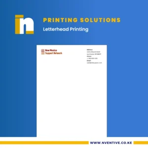 Letterhead Printing on Conqueror Paper at Nventive Communication
