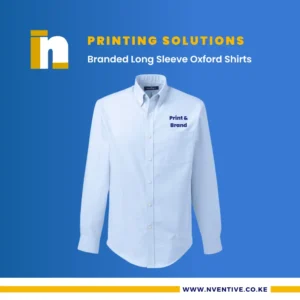 Branded Long Sleeve Oxford Shirts at Nventive Communication Printing Solutions