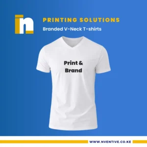 Branded V-Neck T-shirts at Nventive Communication Printing Solutions