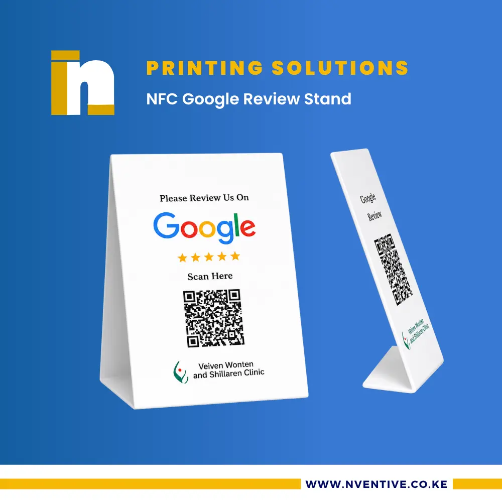 NFC Google Review Stand 1 NFC Google Review Stand Printing at Nventive Communication Printing Solutions