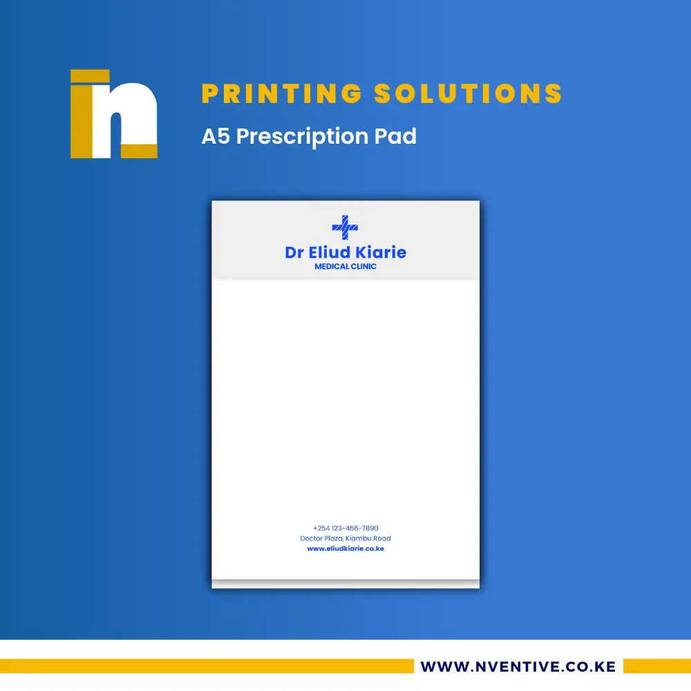 A5 Prescription Pad 1 A5 Prescription Pad Printing at Nventive Communication Printing Solutions