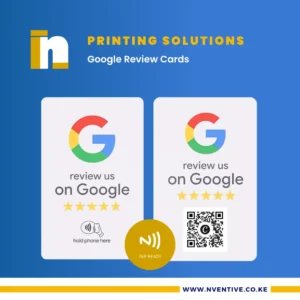Google Review Cards at Nventive Communication Printing Solutions